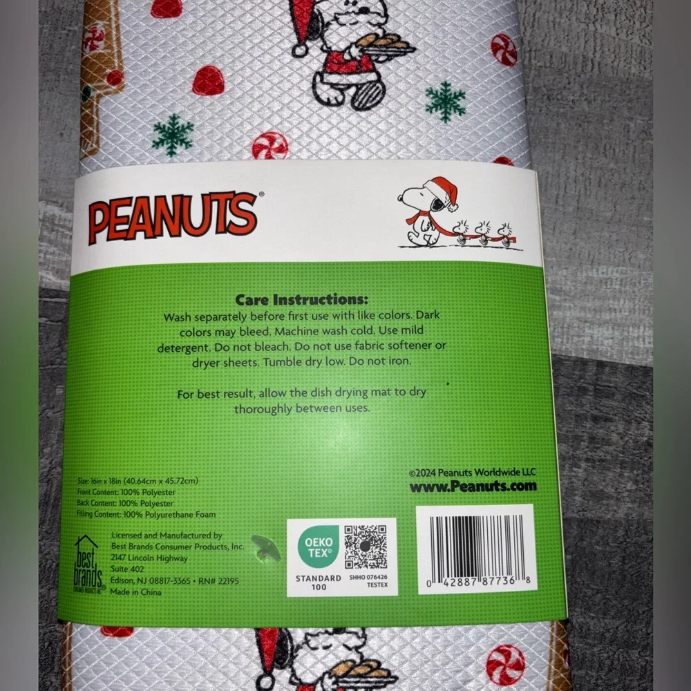 🌲Peanuts Snoopy Holiday Dish Drying Mat